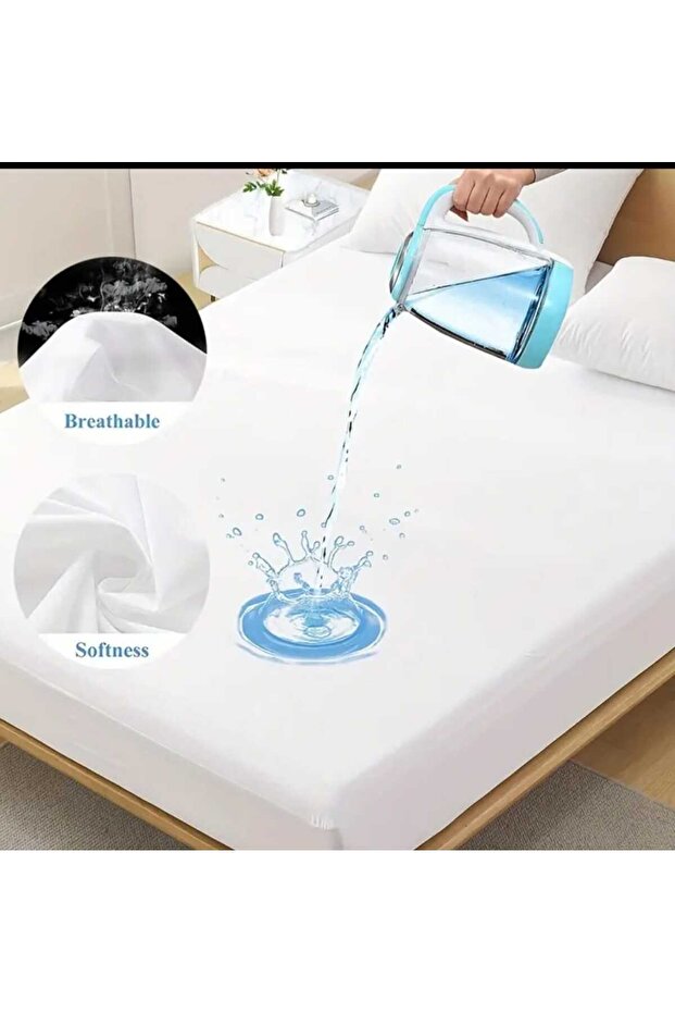 Yi̇ği̇t Luxury Cotton Mattress Protector/Fluid-Proof Mattress Protector