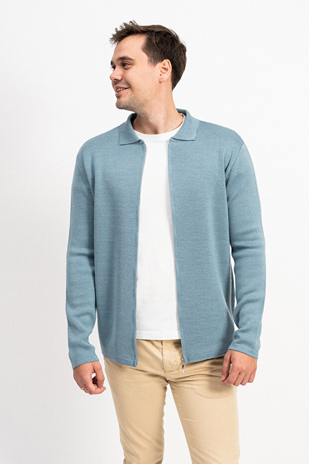 Fermuarlı Erkek Triko Hırka - 3