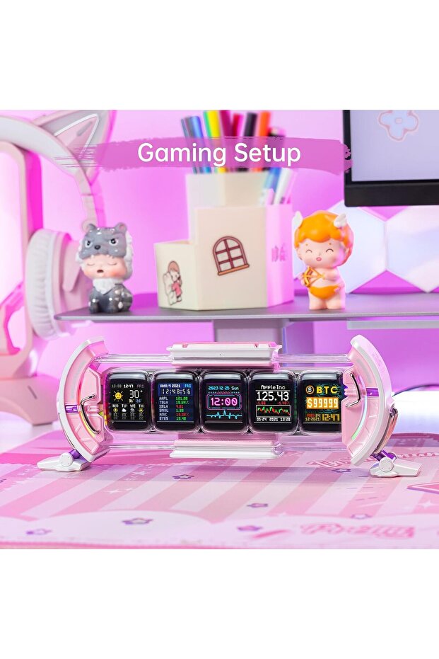 Times Gate - Cute Gaming Digital Clock with Smart App-Controlled, Support Weather Forecast, S - 8
