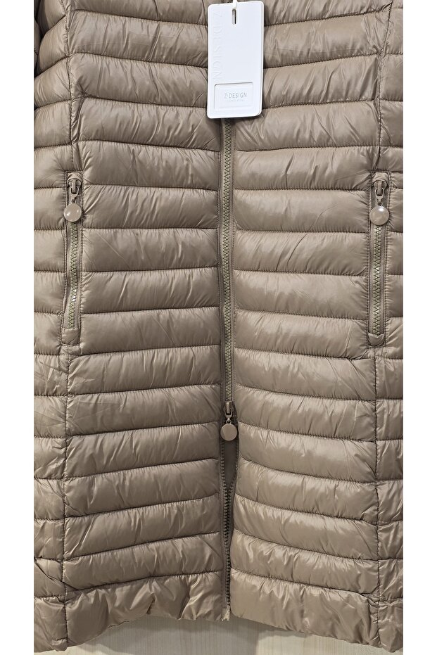 معطف مبطن بغطاء للرأس بنمط عادي - 3