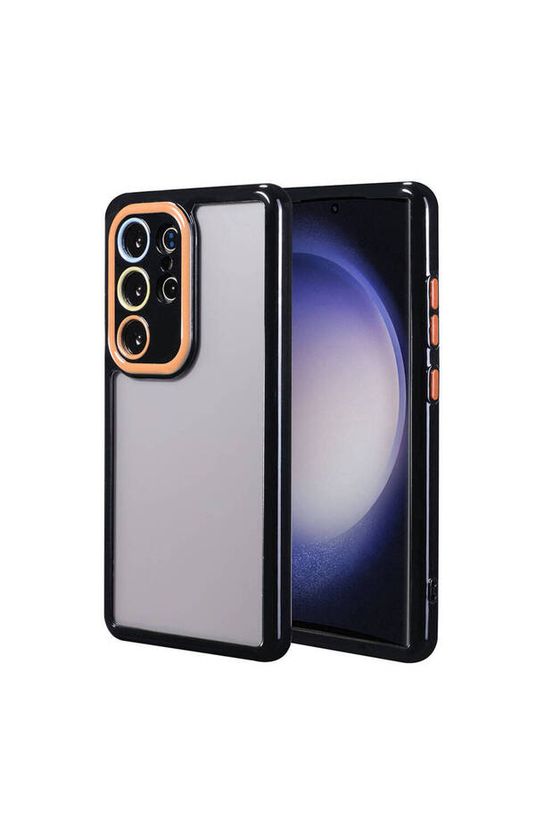 Galaxy Compatible S23 Ultra Case with Camera Protection, Colorful Edge and Frame Design, Zore Vitamin Cover - 1