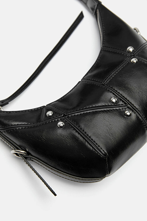 Mini zımbalı omuz çantası - 4