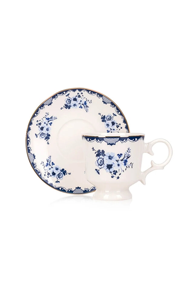 LCW HOME Mavi Baskılı 2 Kişilik Porselen Kahve Fincan Takımı 90 Ml - 5