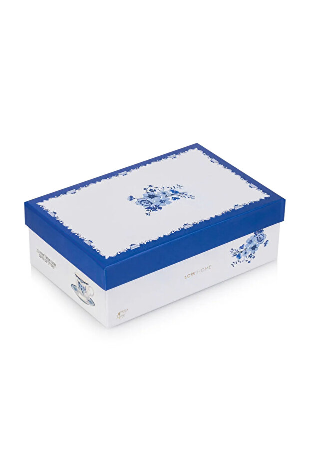 LCW HOME Mavi Baskılı 2 Kişilik Porselen Kahve Fincan Takımı 90 Ml - 4