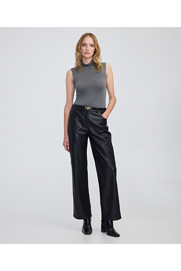 Yüksek yaka basic tişört - 5