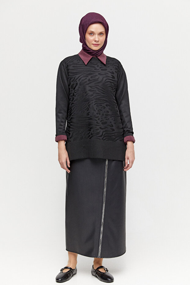 Karma Desenli Triko Tunik - 3