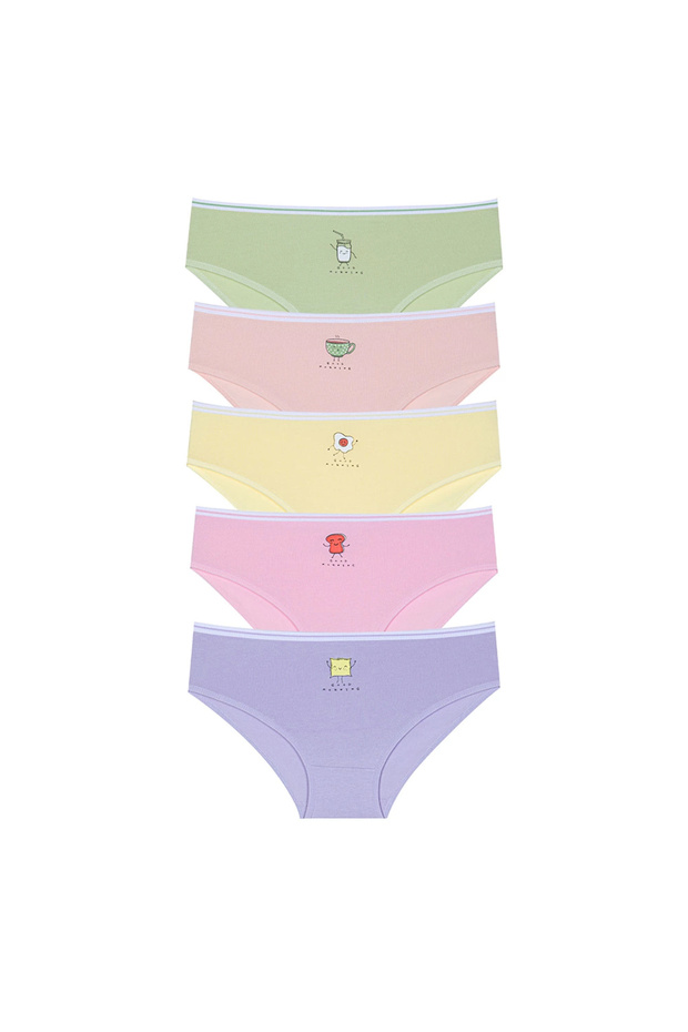 6853 Girls' Mixed Color Panties 5-Pack