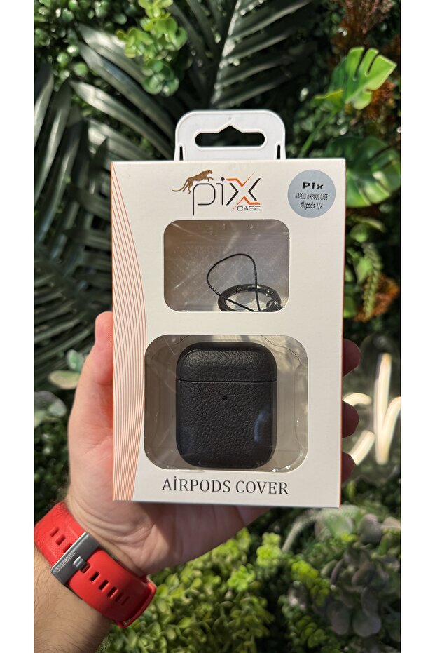 AirPods 1-2. Generation-Compatible Leather Case with Strap Attachment - 1