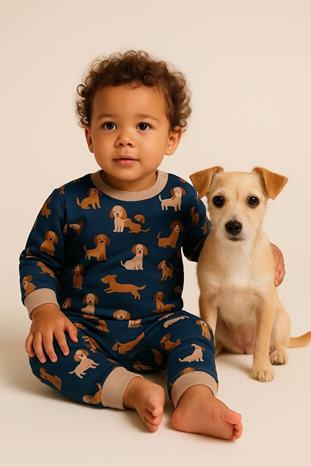 طقم بيجامة مع كلب - 1