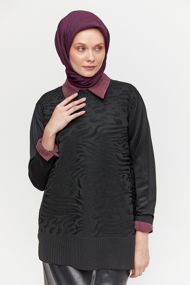 Karma Desenli Triko Tunik - 4