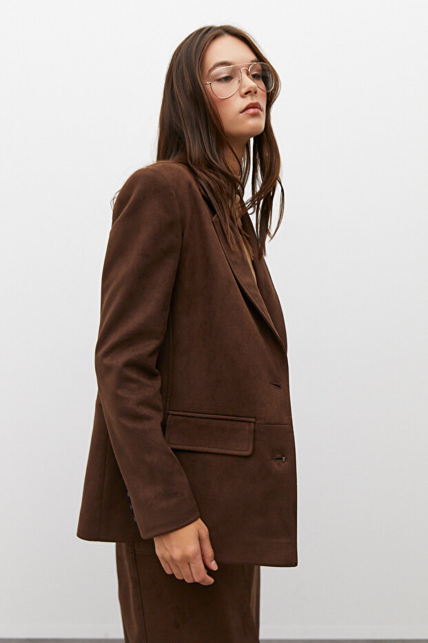 Oversize Süet Ceket - 3