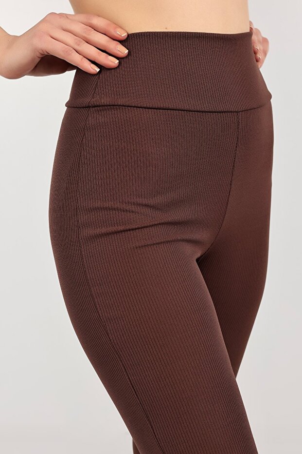 Ispanyol Paça Yüksek Bel Fitilli Tayt - 3