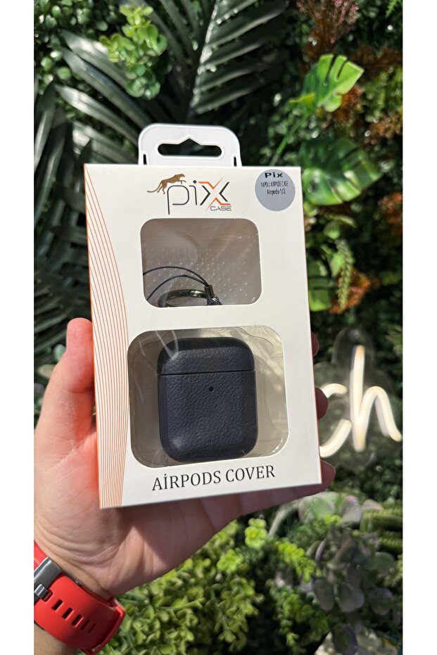 AirPods 1-2. Generation-Compatible Leather Case with Strap Attachment - 1