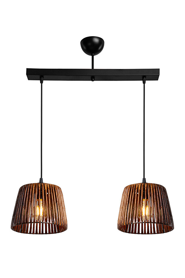 ROYA 2Lİ SIRALI AVİZE EL YAPIMI RUSTİK SALON OTURMA ODASI - 2