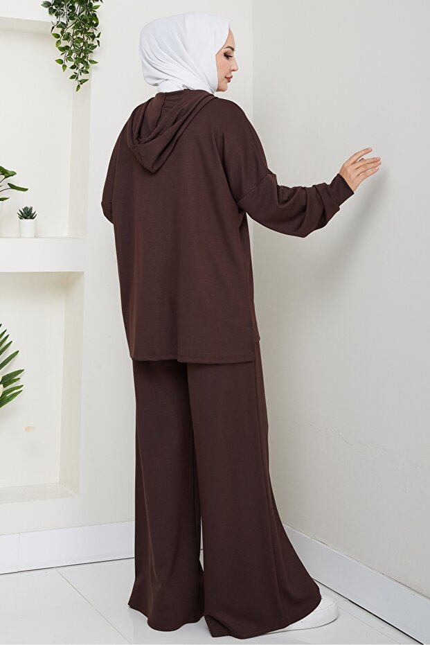 cu glugă Set dublu 1609 - Maro - 7