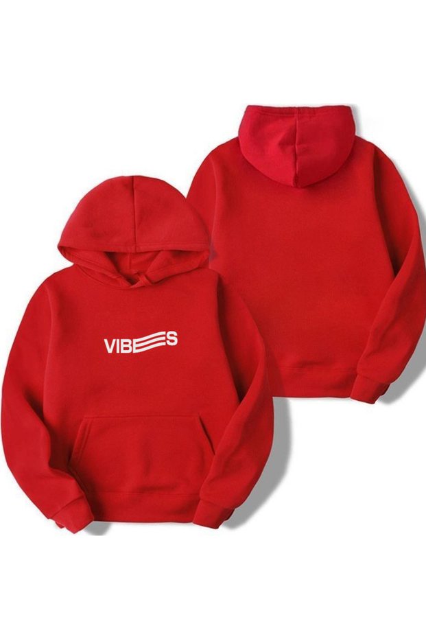 New Season Vibes Printed 3 Yarn Cotton Hooded Sweatshirt