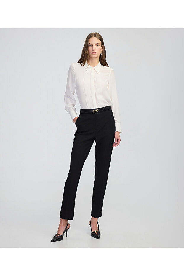 Elastik bel cigarette fit pantolon - 1