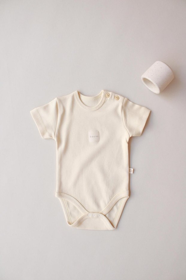Basic Labeled Short Sleeve Bodysuit
