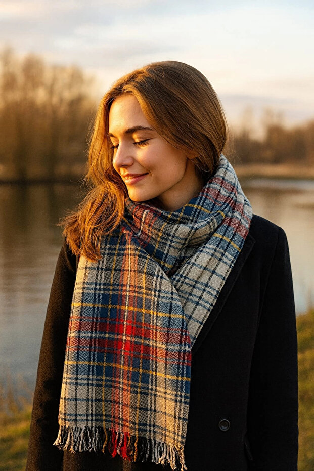 Plaid patterned scarf - 1
