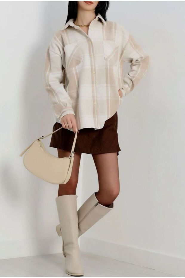 TAŞ BEYAZ ODUNCU GÖMLEK - 6