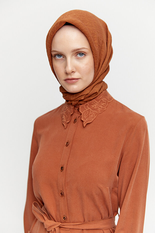 Kuşaklı Lyocell Elbise - 4