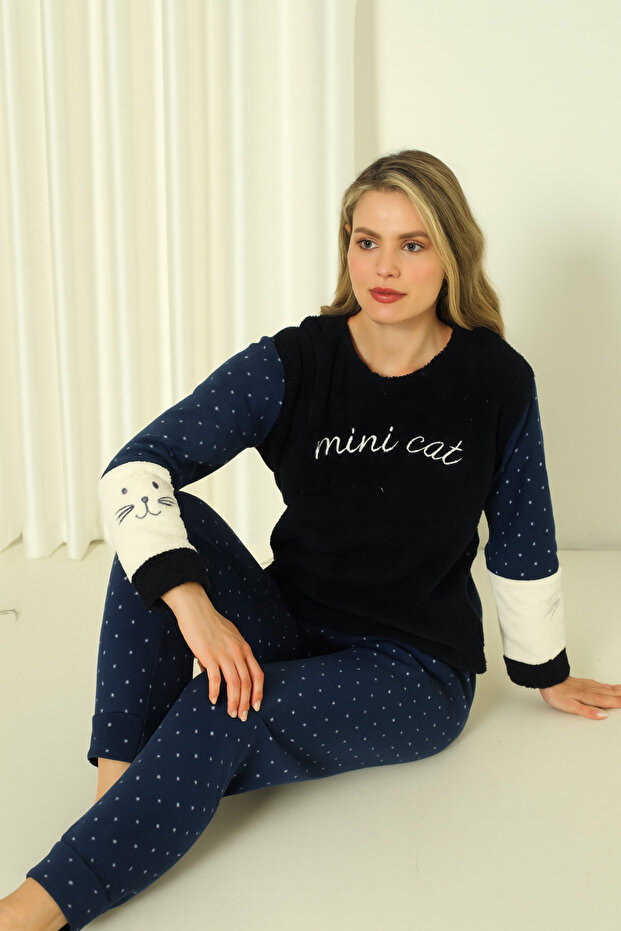 Fwn 3012 Plush Welsoft Fleece Winter Soft Women's Pajamas Set