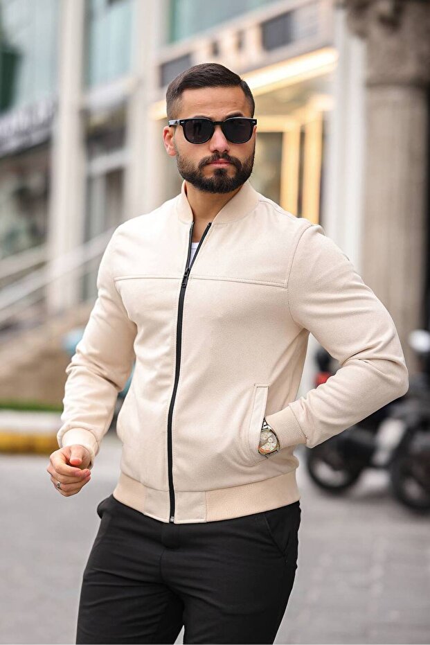 Unisex Exculisive Basic Bomber Nubuk Ceket - 1