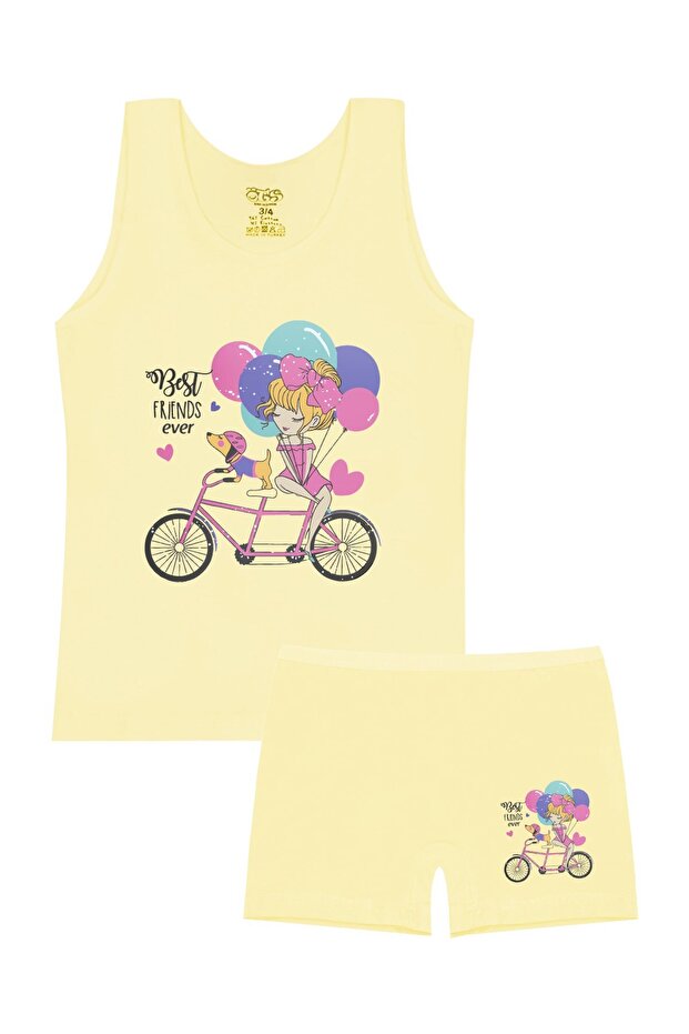 Girl's Cotton Undershirt Yellow Girl Premium Daily Use (8673-Sar)