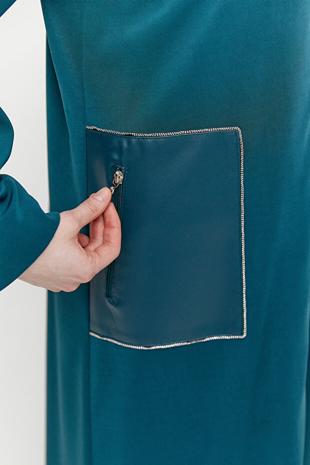 Fermuarlı Taş İşlemeli Kap - 5