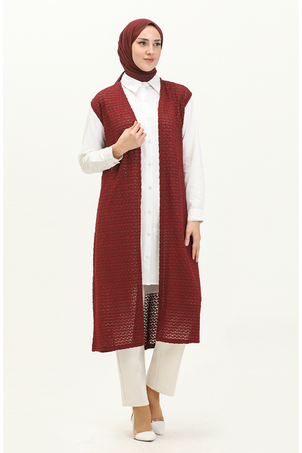 Basic Yelek 1639-03 Bordo - 1