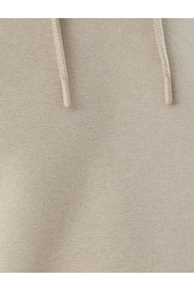 Şardonlu Pamuk Karışımlı Basic Kapşonlu Sweatshirt - 6