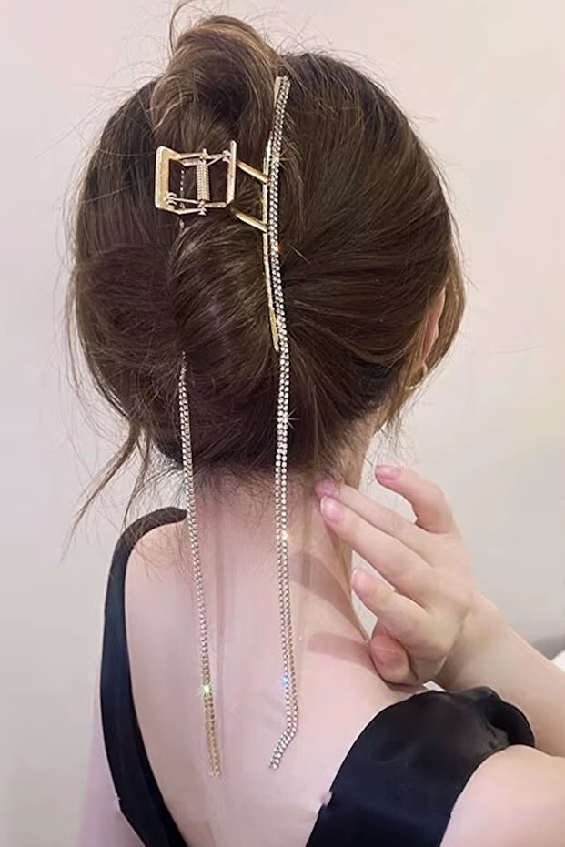 Gold Color Stone Hanging Metal Latch Buckle