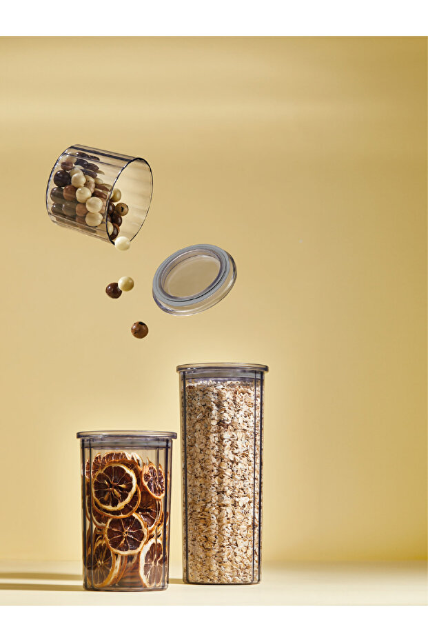 Crystal 3-Piece Storage Container Set (0.5 Lt + 1 Lt + 1.5 Lt) – Transparent Storage Boxes with Lids - 1