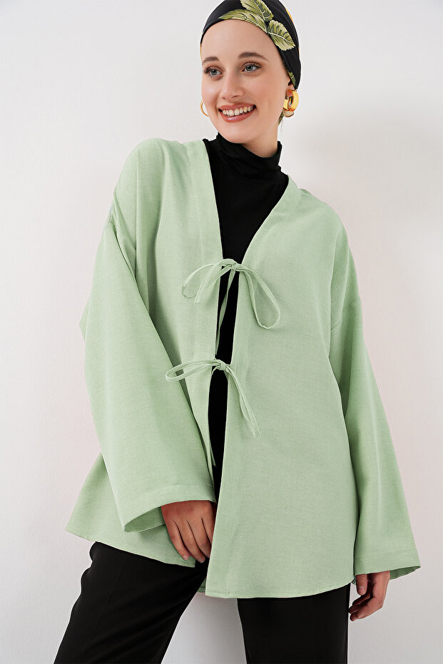 Linen Hijab Kimono 5968 - E.Green