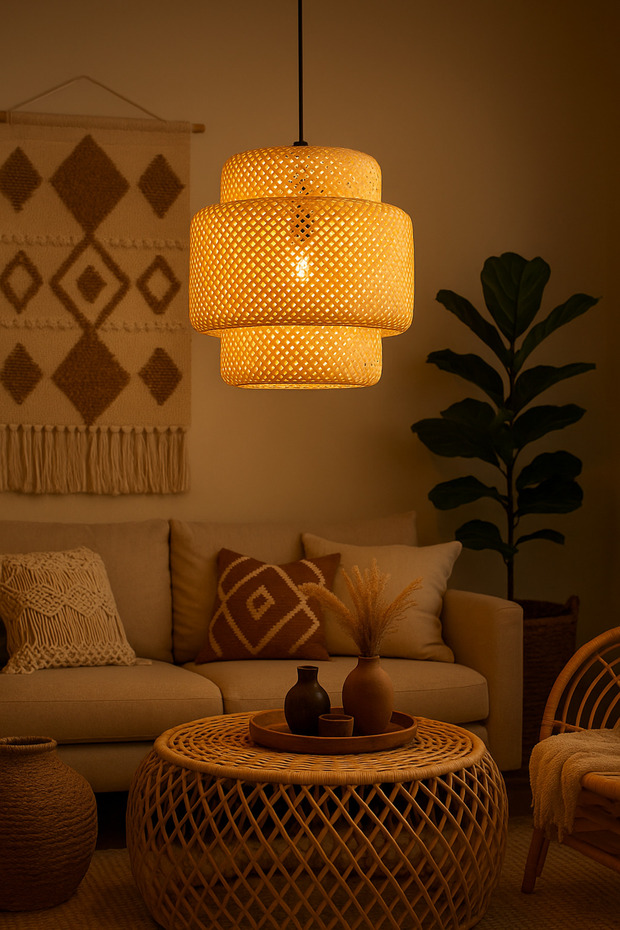 ALORA GRANDE Japon Bambu Sarkıt Avize 40cm - 1