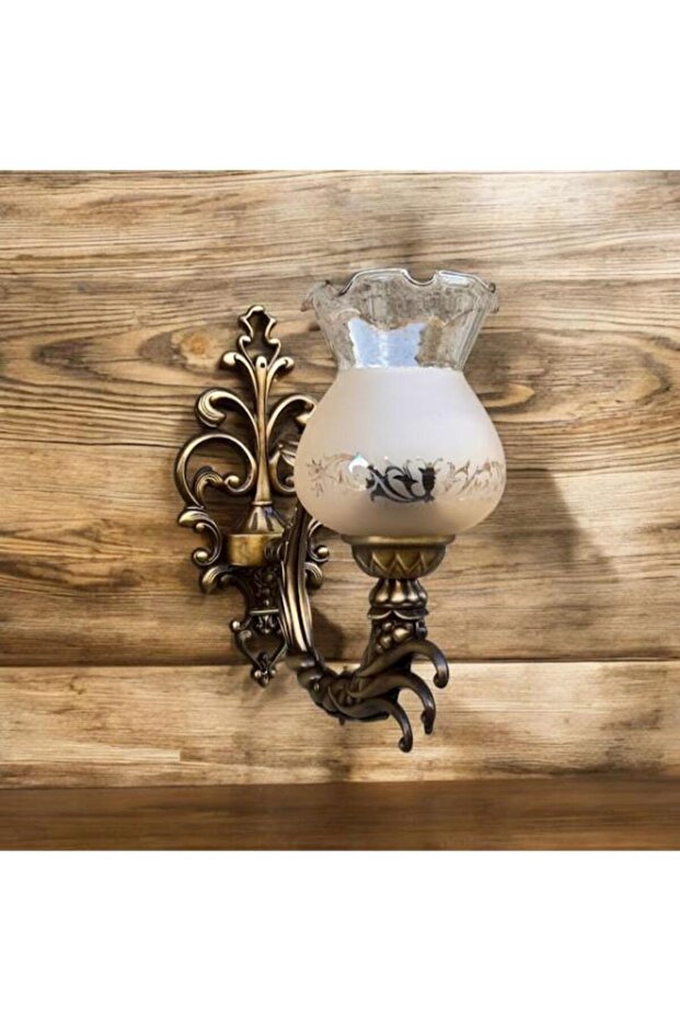 Grapes Shape Zamak Metal Wall Light with Antiqued Finish and Matte Honey Color Glass