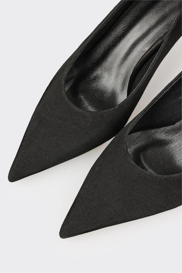 Siyah Deri Kadın Stiletto - 4