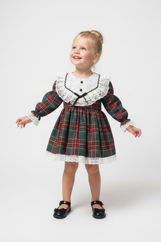 Baby Girl Dress Girls' Dress Birthday Party Wedding Special Occasion Long Sleeve Lined Dress