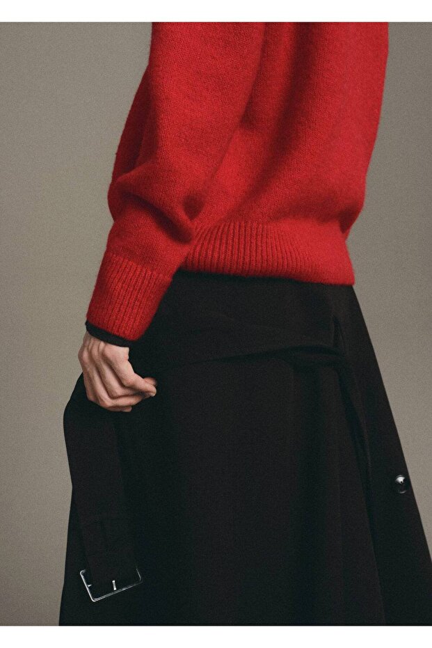 Dicker Strickpullover mit V-Ausschnitt - 7