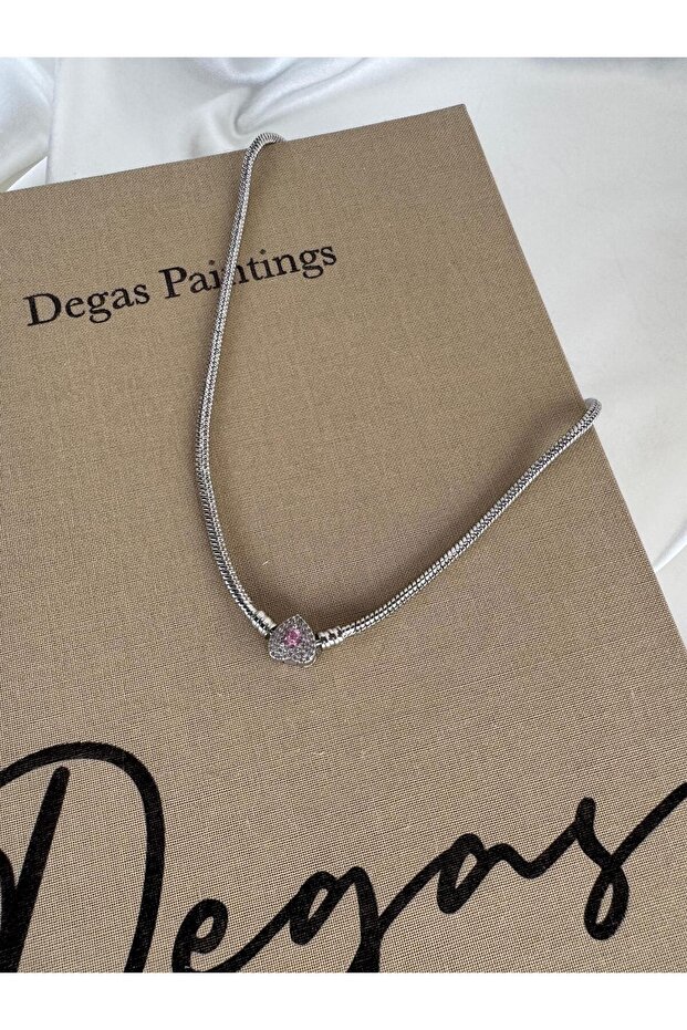 Special Series Silver Zircon Stone Heart Figure Brand Model Necklace