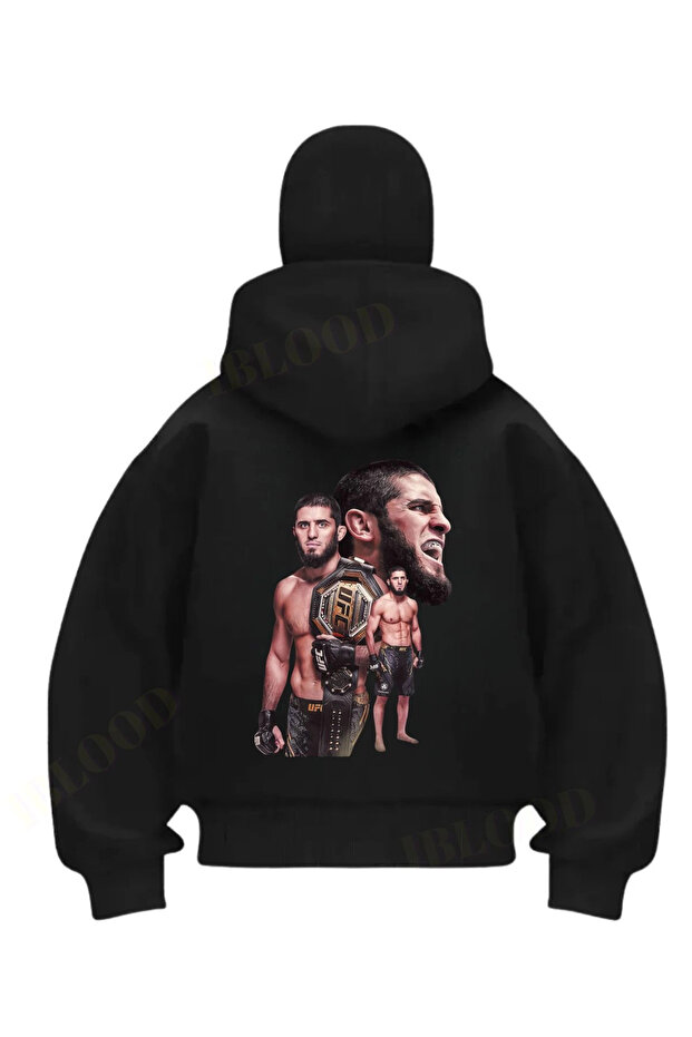 Black Islam Makhachev Printed Balaclava Unisex Sweatshirt Cardigan