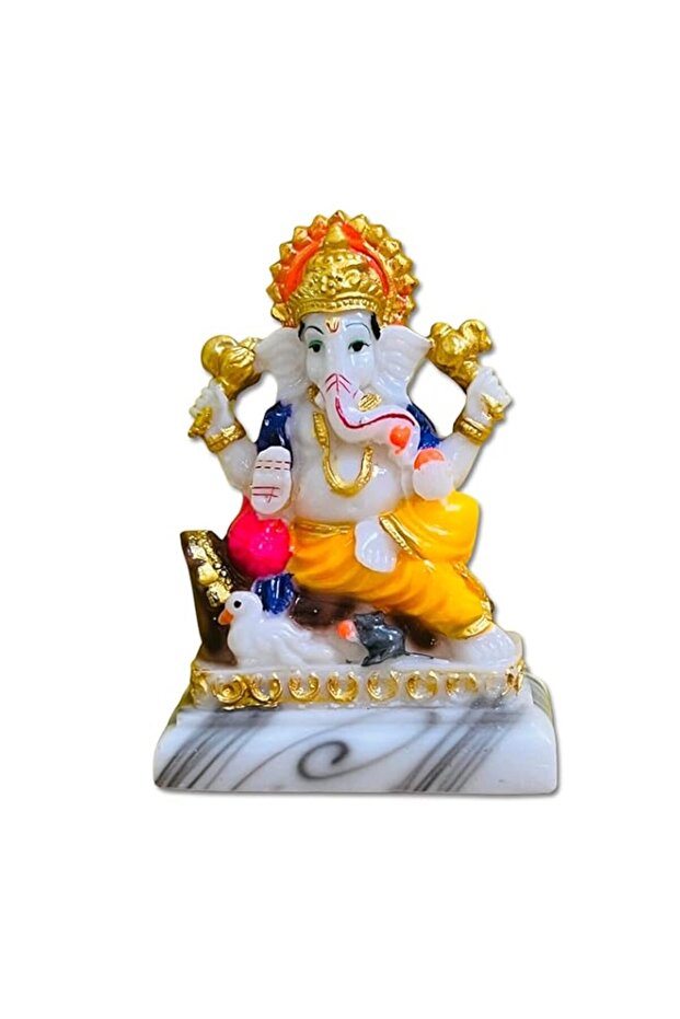 Divine Design Ganesh Ji – Exquisitely Crafted Marble Dust Idol of Wisdom and Auspicious Beginnings-