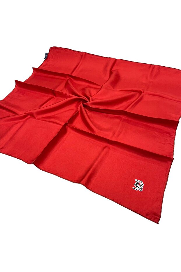 وشاح حريري من تيفيل_أحمر سادة - 1