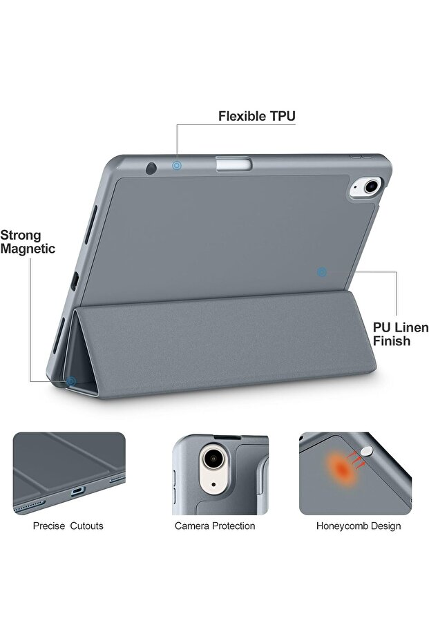 Akkerds Compatible with iPad Air 11 Inch Case 7th/6th Generation (M3/M2) 2025/2024, for iPad Air 5th - 3