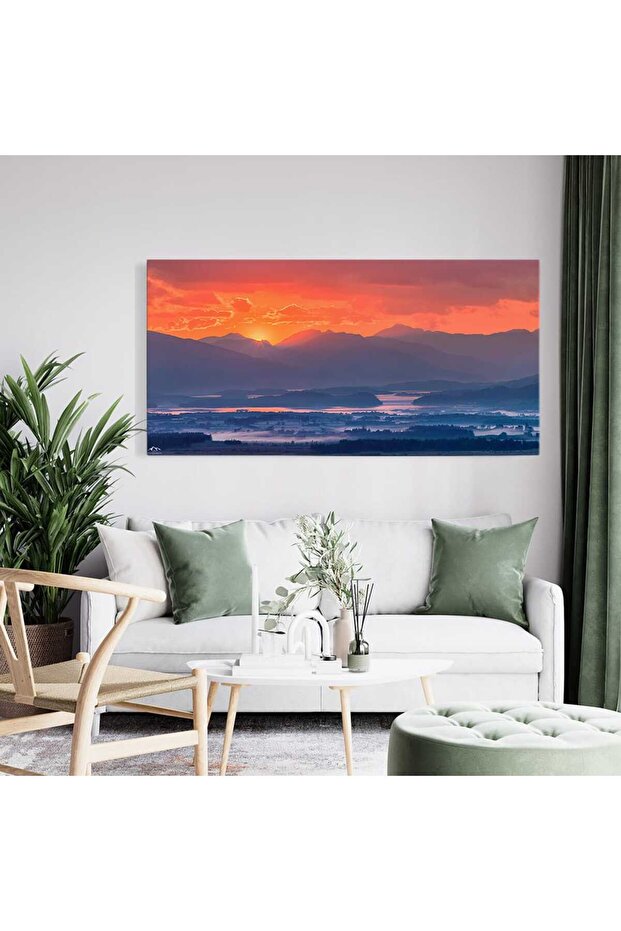 Sunset mountain landscape painting, code 4513 - 5