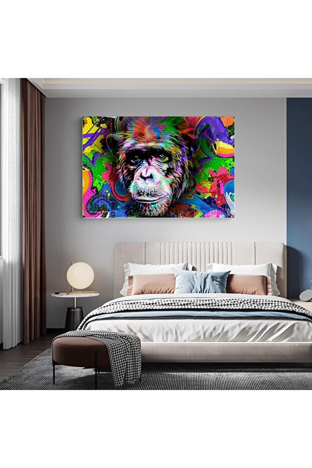 Monkey head painting, graffiti background, code 1886 - 5