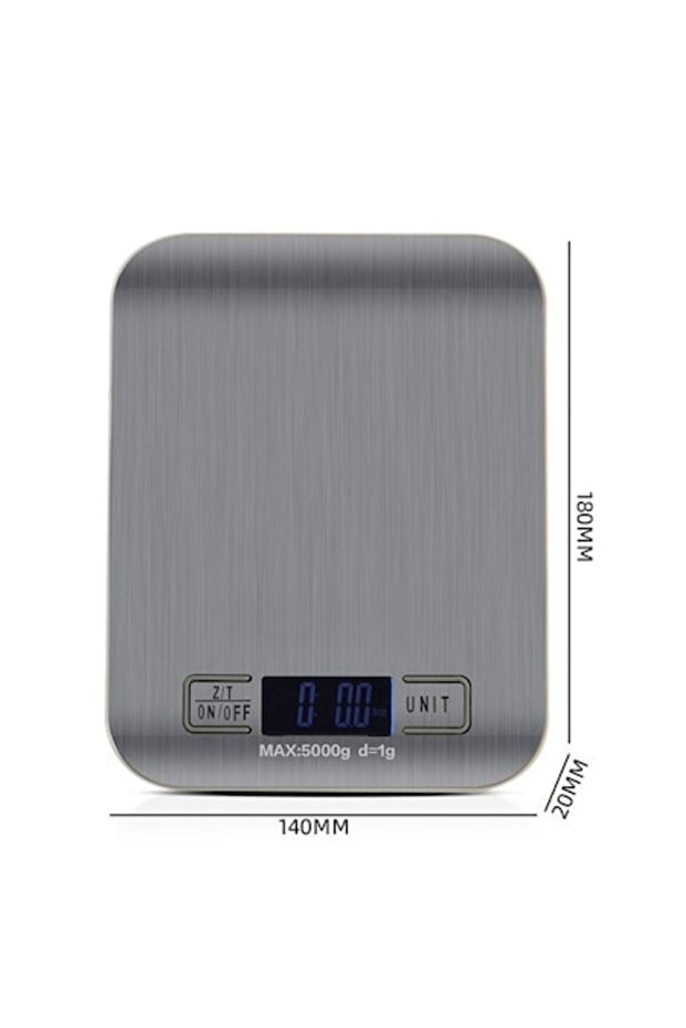 Digital Kitchen Scale – Precision, Modern Design, 5000g, Silver - 1