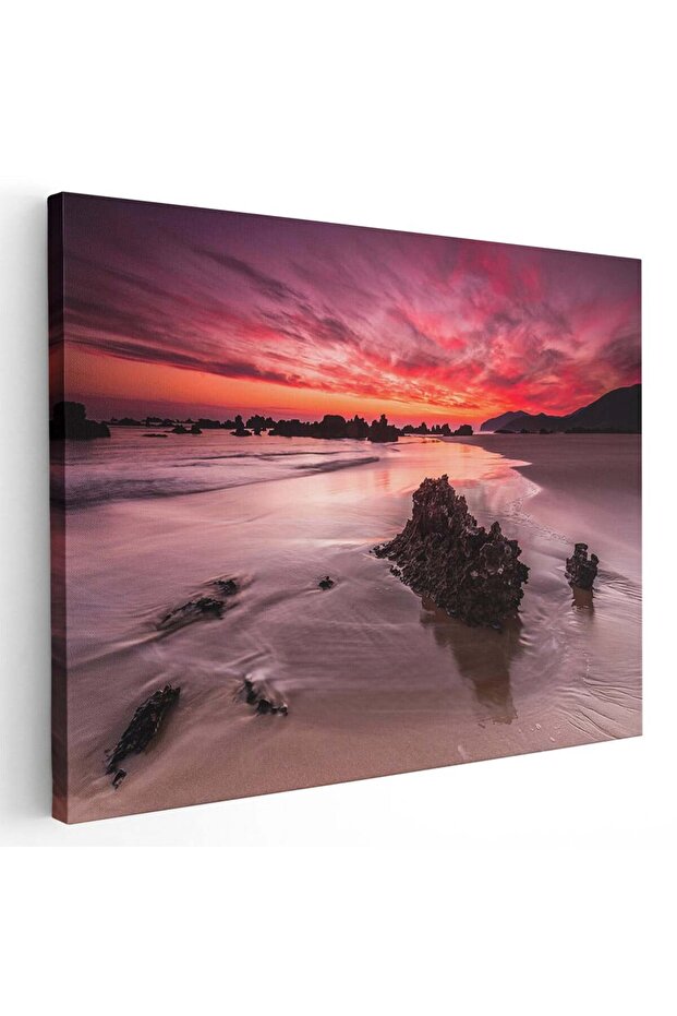 Sunset beach landscape painting, code 4372 - 1