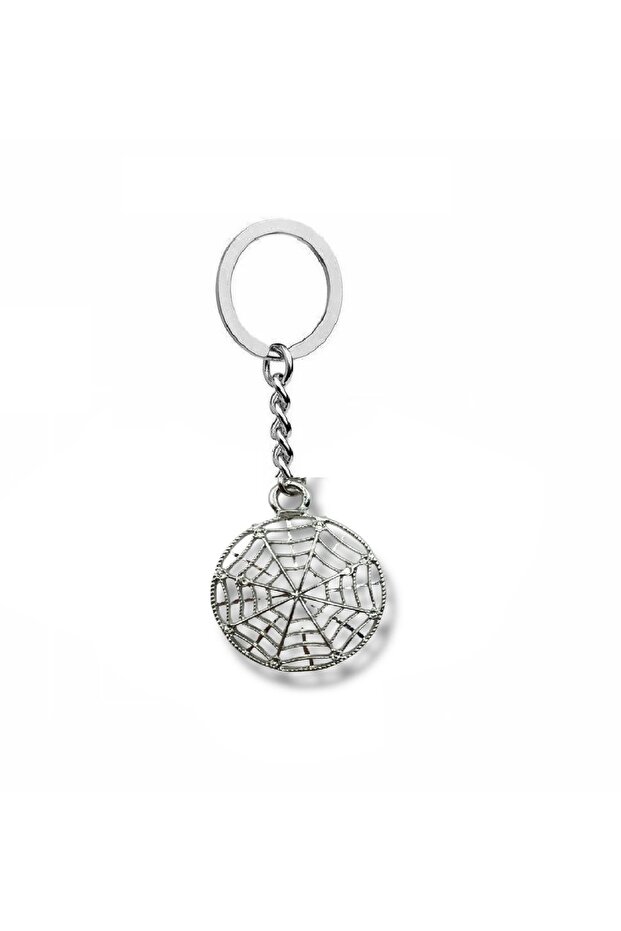 Unisex Keychain with Round Spider Web Figure – Symbol of Protection, Balance, and Mysterious Energy - 1