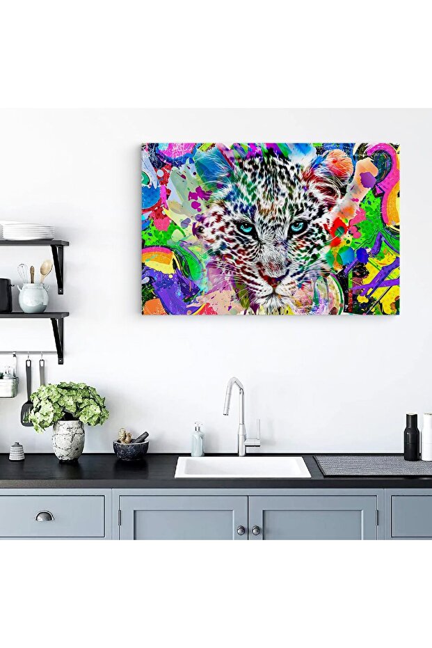 Leopard head painting, abstract background, code 1891 - 6